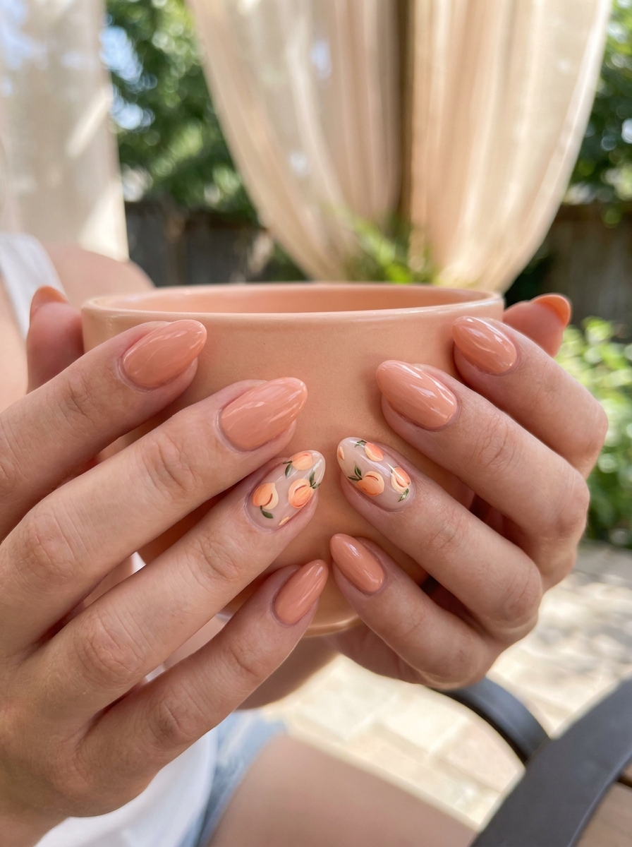 Peach Sorbet Nails in sanften Pfirsichtönen